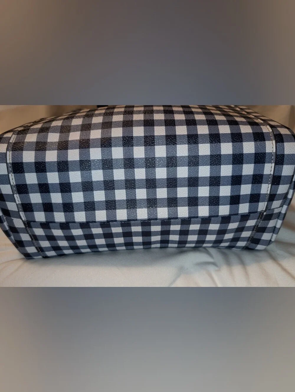 St. John's Bay Gingham Shoulder Bag Blue White NWT